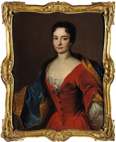 Portrait of a Lady in a Red Dress, Johann Rudolf Huber (668–1748)